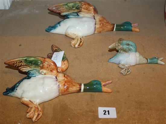 Three Beswick duck wall plaques